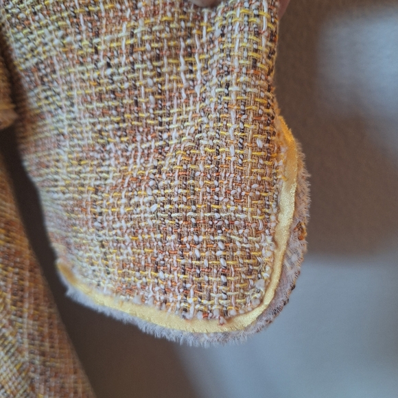 Vintage Anne Klein Tweed Fringe Hem Textured Academia Skirt Suit Set Womens 8P - Picture 4 of 11